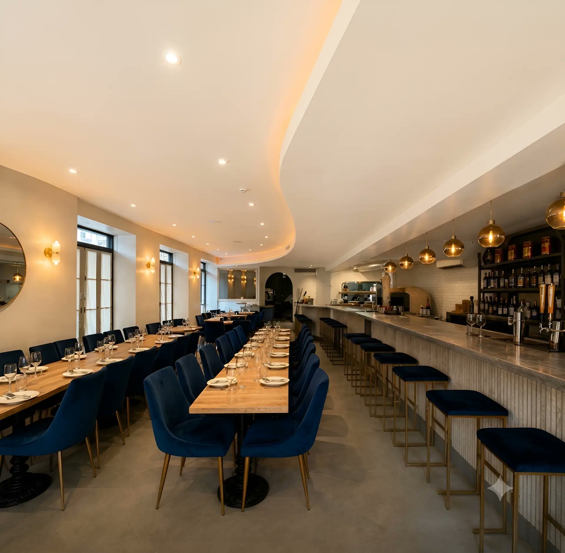 The dining room at Forno d'Oro, Salvatore's restaurant in Chelsea